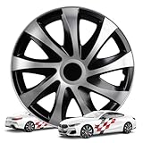 WALSER Premium Radkappen Storm Bicolor, 4er Set Radkappen Auszeichnung Sehr Gut*, Radzierblenden 16...