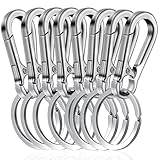 Amaxiu 8 Stück Karabiner Schlüsselanhänger Set,Metall Karabiner Robuster Schlüsselanhänger Aus...