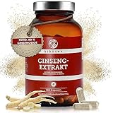 QIDOSHA® Ginseng Kapseln hochdosiert mit 80% Ginsenosiden, 180 Kapseln im Apothekerglas, original...