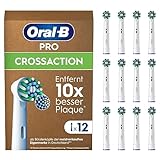 Oral-B Pro CrossAction Aufsteckbürsten für elektrische Zahnbürste, 12 Stück, überlegene...