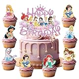 29 Stück Tortendeko-Set, Prinzessinnen Geburtstag Deko, Prinzessin Deko Geburtstag Cake Toppers,...