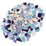 Operitacx Keramik Mosaiksteine Unregelmäßig 500g Selbstgemacht Bastelsteine Blau Glasiert für...