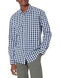 Amazon Essentials Herren Lässiges langärmeliges Popeline-Hemd Normale Passform, Blau Grau...