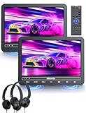 GOnavidio DVD Player Auto 2 Bildschirme 10,5' Mit 5 Stunden Akku 2 Kopfhörern Tragbarer Auto DVD...
