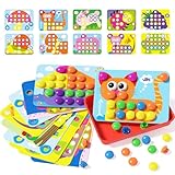 AMOSTING Steckspiel ab 2, Kinderspiele zum Lernen von Farben, Spielzeug ab 2 und 3 Jahre, 20...