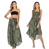 FEOYA Rock Hippie Damen Sommerrock Damen Blumen Maxirock Damen Boho Sommerrock Damen Blumen...