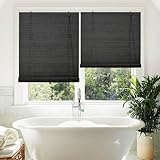 80% Blackout Rollo Bambus Raffrollo Schwarze Bambusrollo Sichtschutz Sonnenschutz Thermo...