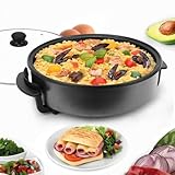 SUPERLEX MultifunktionalePfanne 9,6 Liter, Elektrische Multipfanne mit Deckel 42x7 cm 1500Watt,...