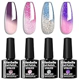 Allenbelle UV Nagellack Thermo Set 4 Farben Mit Geschenkbox,Gel Nagellack Farbwechsel Shellac Set Uv...