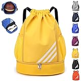 Mode Sport Rucksäcke, Große Kapazität Kordelzug Turnbeutel Wasserdicht Rucksack mit Bodenfach und...