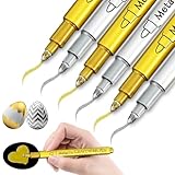 6 Stück Gold Silber Metallic Marker Stifte Set, Silberstift Goldstift Wasserfest Acrylstifte Marker...