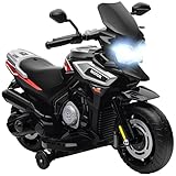 AIYAPLAY Elektro Motorrad Kinder 6V Elektromotorrad Kindermotorrad mit 2 Hilfsrädern, Beleuchtung,...