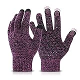 Abeillo Strickhandschuhe für Damen, Winter Touchscreen Handschuhe Warme Rutschfester...