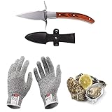 Austernmesser Oyster Knife Set Austernöffner Schnittfeste und Handschuhe für Muscheln Oder...