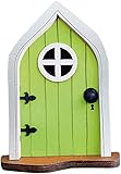 Hehglng 1 x grüne Miniatur-Feentür und Fenster – niedliche Zwergendekoration für Garten und...