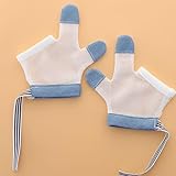 Yjemle 1 Paar weiße Anti-Ess-Handschuhe, kein Kratzen, atmungsaktiv, Daumenschutz, Daumenschutz,...