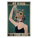 Nayyana Be Kind to Your Mind Vintage-Bildposter, Hippie-Boho-Wandkunst, Vintage Poster,...