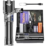 Relybo Taschenlampe LED Aufladbar 500,000 Lumen, LED Taschenlampe Extrem Hell XHM90.2...