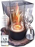 Firell Feuerschale Fire Pit - Tischfeuer Outdoor & Indoor aus massivem Beton – Extra Lange...