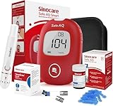 sinocare Blutzuckermessgerät Set mit Teststreifen 25 und Lanzetten 25, Blutzuckermessgerät...