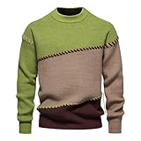 Caxndycing Strickpullover Herren Rundhals Pullover Feinstrick Sweater Männer Business Basic Knitted...