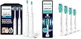 Philips Sonicare 3100 elektrische Zahnbürste, Schallzahnbürste, Zweierpack, Weiß + Philips...