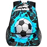 3D-Sport-Fußball-Schulrucksack für Mädchen und Jungen, Fußball-Reiserucksack, Büchertasche,...
