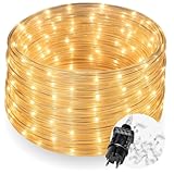 CozyHome Lichterschlauch aussen 200 LED - 8 Modi & Timer - 12m mit Stecker Strombetrieben Warmweiß...