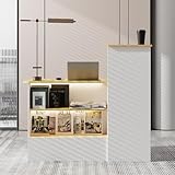 Rezeptionstheke, Rezeptionstisch, Empfangstheke mit 3-farbiger Beleuchtung, Empfangstisch mit 1...