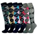 Kniestrümpfe Damen Strümpfe (6 Paar) Reitsocken Reitstrümpfe Damenstrümpfe Komfortbund Baumwolle...