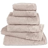 Pure Label 6-TLG. Handtücher Set mit Aufhängeschlaufen aus 100% Baumwolle, saugstark und weich -...