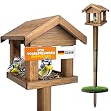 STAHLMANN® Vogelhaus mit Ständer wetterfest [1,20 Hoch] - VogelhausKippsicher wetterfest &...