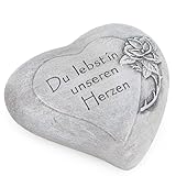 Logbuch-Verlag Trauer Herz Du lebst in unseren Herzen als Grabschmuck & Grabdekoration frostsicher...