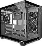 MUSETEX PC Gehäuse ATX, 3 Non-LED Lüfter vorinstalliert Gaming PC Gehäuse, 270° Full-View...