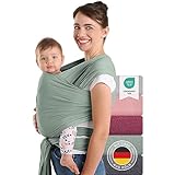 Laleni Tragetuch Baby neugeboren bis 15 kg aus weicher Baumwolle | Babytrage Neugeborene ab Geburt |...