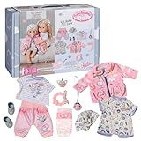 Baby Annabell Erstausstattung im Koffer, Zubehör Kleidung für 43 cm große Puppen mit Geschenkbox,...