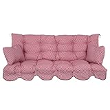 PATIO Hollywoodschaukel Auflage 170x50 rot weiß Bora Sitzfläche mit Rückenlehne 2 Seitenkissen...