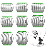 Laufblei Angeln Abnehmbare Blei Angeln 50stk Angelblei 2g 3g 4g 5g 8g 10g 15g 20g Grundblei...