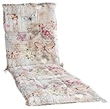 Möbel Jack Liegenauflage - 190 x 60 cm - Beige - Baumwolle - Polyester - Schmetterlingsmotiv -...