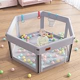 EAQ Baby Laufstall Faltbar,Extra Stabil Baby-Laufgitter mit passender Matte, Aktivitätszentrum für...