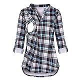 Damen Stillshirt Umstandsmode T-Shirt V-Ausschnitt Bluse Umstandstop Umstandsshirt Schwangerschaft...