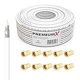 Premium X 50m BASIC Koaxialkabel 135dB 4-fach SAT Antennenkabel Koaxkabel DVB-S/S2 DVB-C DVB-T BK...