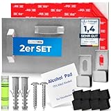 PEARWAY™ Profi Spiegel Aufhängung inkl. Zubehör I maximaler Halt dank 3M Tape I Spiegelhalter I...