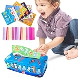 Taschentuchbox-Spielzeug - Sensorisches Spielzeug für Babys, bunte weiche Schalbox, Lernspielzeug,...