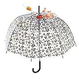 Blasenschirm – Kuppelstil, durchsichtiger Stockschirm, modisches Leopardenmuster, windabweisend |...