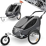 KESSER® Kinderanhänger Fahrradanhänger 360° Drehbar mit Federung 2in1 Joggerfunktion...