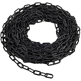 SOFPLATE 49 Fuß/15 m Kunststoff Absperrkette Lange Schwarze Ketten 6mm Wetterfest Verbindungsstück...