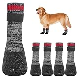 4 Stück Hundesocken Pfotenschutz Anti-Rutsch Hundesocken mit verstellbaren Riemen Hunde Schuhe...