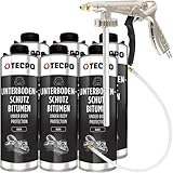 TECPO Bitumen-Unterbodenschutz Schwarz 6 Liter, langanhaltender Rost- & Steinschlagschutz,...