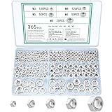 TOOINKCV 365 Stück Sechskantmuttern M3 M4 M5 M6 M8 Muttern Set, Sechskant Muttern Sortiment,...